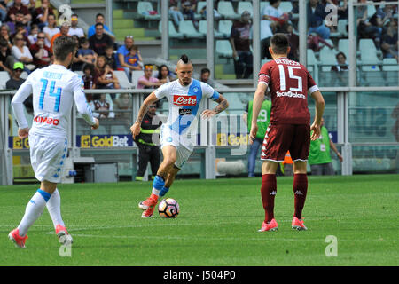 Turin, Italien. 14. Mai 2017. Marek Hamsik während des Spiels Serie A TIM zwischen Torino FC und SSC Napoli im Stadio Olimpico Grande Torino. Das Endergebnis des Spiels ist 0-5. Bildnachweis: Fabio Petrosino/Alamy Live-Nachrichten Stockfoto