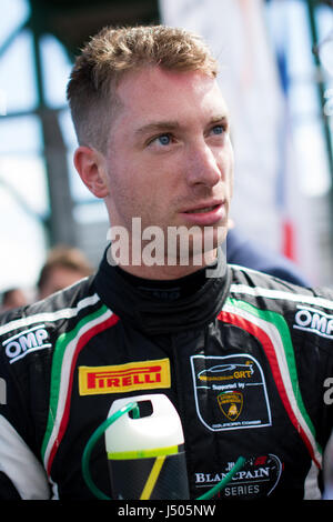 Towcester, Northamptonshire, UK. 14. Mai 2017. Blancpain GT Series Rennfahrer Mirko Bortolotti und GRT Grasser Racing Team vor der 3-Stunden-Rennen von Blancpain GT Serie Endurance Cup in Silverstone (Foto: Gergo Toth / Alamy Live News) Stockfoto