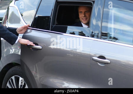 Julien Mattia / Le Pictorium - Emmanuel Macron in Paris City Hall - 14.05.2017 - Frankreich / Ile-de-France (Region) / Paris - Emmanuel Macron neuer Präsident der französischen Republik von Anne Hidalgo Bürgermeister von Paris im Rathaus von Paris empfangen wird. Stockfoto