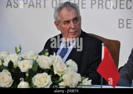 Peking, China. 13. Mai 2017. Präsident der Tschechischen Republik Milos Zeman an der Rezeption der Tschechischen Botschaft in Peking, China, 13. Mai 2017. Bildnachweis: Karel Capek/CTK Foto/Alamy Live-Nachrichten Stockfoto