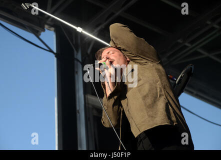 13. Mai 2017: Lead-Sänger Greg Puciato von The Dillinger Escape Plan beim nördlichen Invasion Festival in Somerset, Wisconsin führt. Ricky Bassman/Cal-Sport-Medien Stockfoto