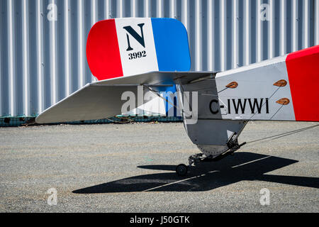 Ein Replikat Nieport XI Doppeldecker auf dem Display an der Shearwater Luftfahrtmuseum in der Nähe von Halifax, Nova Scotia, Kanada. Stockfoto