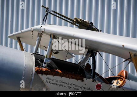 Ein Replikat Nieport XI Doppeldecker auf dem Display an der Shearwater Luftfahrtmuseum in der Nähe von Halifax, Nova Scotia, Kanada. Stockfoto