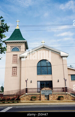 Alabama, Mobile County, Bayou la Batre, St. Marg, Straße, aret katholische Kirche, Fischerdorf, französische Siedlung, Religion, Segen der Flotte, Tradition, façade, Stockfoto