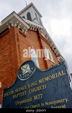 Alabama, Montgomery County, Montgomery, Dexter Avenue King Memorial Baptist Church, Martin Luther King, Junior, Jr., L., MLK, M. unten.K., Pastor, Civil Rights moveme Stockfoto