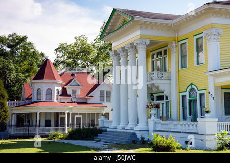 Alabama, Bullock County, Union Springs, historisches Haus, Powell Street, Erhaltung, Rainer Lewis Haus, Häuser, 1904, neoklassizistische Wiedergeburt, Portikus, korinthisch Stockfoto