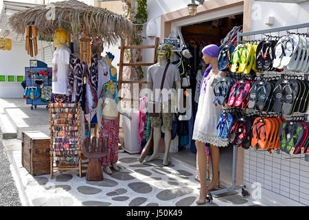 Souvenir und Geschenk-Shop in Santorini Kamari Griechenland Stockfoto