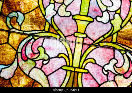 Alabama Greenville, First Methodist Church, Glasfenster, Detail, Nahaufnahme, Nahaufnahme, Details, Religion, Kunst, AL080521009 Stockfoto