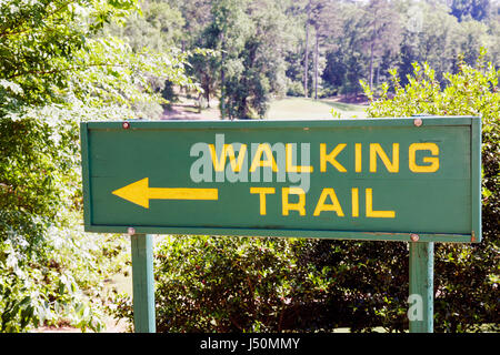 Alabama Greenville, Sherling Lake Park, Schild, Wanderweg, Pfeil, Richtung, AL080521042 Stockfoto