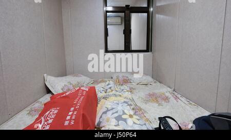 Low-Budget Hotel Zimmer Mongkok Hongkong Stockfoto