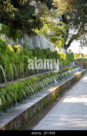 Die hundert Brunnen, Gärten, Villa d ' Este, Tivoli, in der Nähe von Rom, Italien Stockfoto