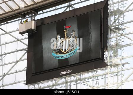 Eine defekte TV Bildschirm Verzögerungen KICK NEWCASTLE UNITED V LEICESTER C ST JAMES PARK NEWCASTLE ENGLAND 18. Oktober 2014 Stockfoto