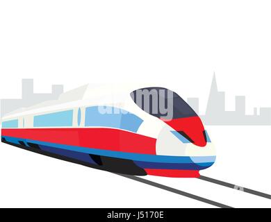 moderne high-Speed-Zug-Förderungen. Vektor-illustration Stock Vektor