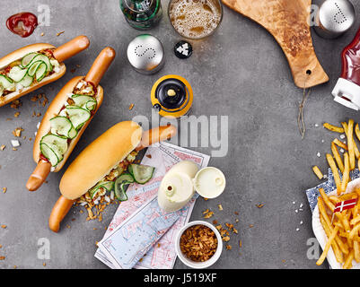 Dänische Hotdogs Stockfoto