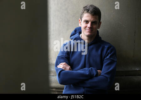 Triathlet Jonny Brownlee bei der Jonny Brownlee City Landmark Übernahme in Leeds Town Hall vor der Columbia Threadneedle World Triathlon Leeds am 10. und 11. Juni 2017.PRESS Verein Foto. Bild Datum: Montag, 15. Mai 2017. Bildnachweis sollte lauten: Barrington Coombs/PA Wire Stockfoto