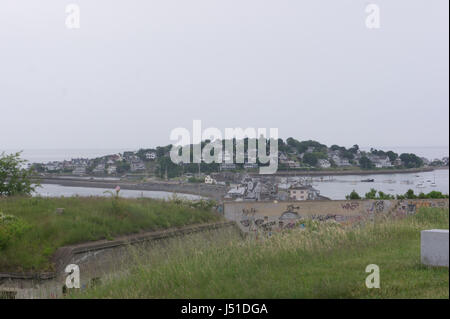 Die Ansicht der Rumpf von Revere Fort (die auf Allerton Punkt). Stockfoto