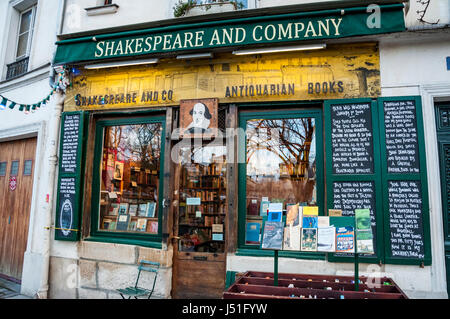 Die berühmten Buchhandlung Shakespeare and Company Stockfoto