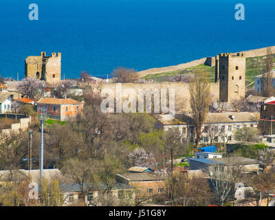 Die genuesische Festung in Feodosia, Krim, Russland Stockfoto