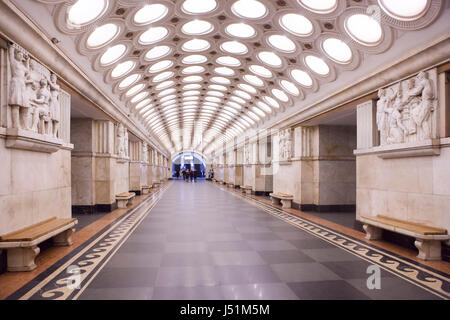 Moskau, Russland - 3. Mai 2017, innere Electrozavodskaya u-Bahnstation Stockfoto