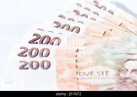 Zweihundert Kronen isoliert auf weißem Hintergrund Stockfoto
