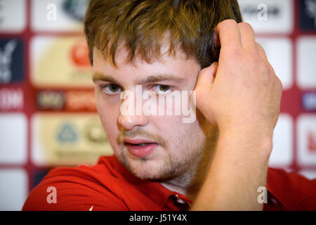 British and Irish Lions Iain Henderson während einer Pressekonferenz auf der WRU Kompetenzzentrum Glamorgan. Stockfoto