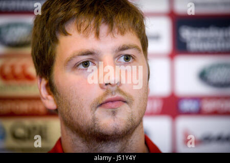 British and Irish Lions Iain Henderson während einer Pressekonferenz auf der WRU Kompetenzzentrum Glamorgan. Stockfoto