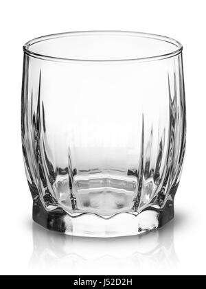 Leeres Glas für Scotch Whisky-Draufsicht Stockfoto