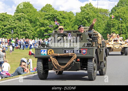 Daimler Dingo Mk2 Scout Car (1944). Chestnut Sunday, 14. Mai 2017. Bushy Park, Hampton Court, London, England, Großbritannien, Großbritannien, Europa. Stockfoto