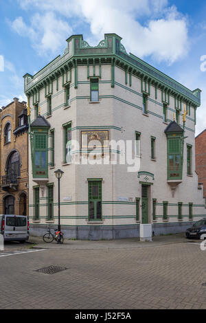 4 Jahreszeiten Gebäude in Zurenborg - Jugendstil-Architektur, Berchem, Antwerpen, Belgien Stockfoto