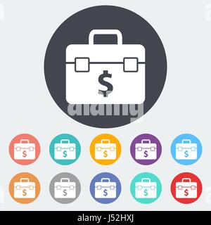 Flache einzelnes Symbol Aktenkoffer. Stock Vektor