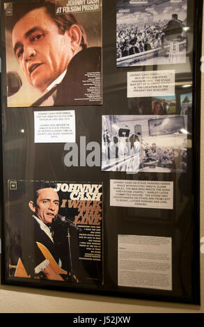 Johnny Cash Erinnerungsstücke an das große Haus Gefängnismuseum Stockfoto