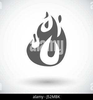Elemente Feuer. Einzelne flache Symbol auf weißem Hintergrund. Vektor-Illustration. Stock Vektor