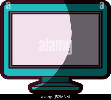 weißer Hintergrund mit LCD-Monitor Aquamarin und Dicke Kontur Stock Vektor
