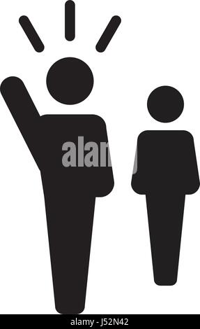 Führer-Symbol - Mann Vektor Public Speaking Person mit angehoben Hand in Glyph Piktogramm Abbildung Stock Vektor