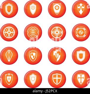 Schilder set Icons Vektor der roten Kreise isoliert auf weißem Hintergrund Stock Vektor