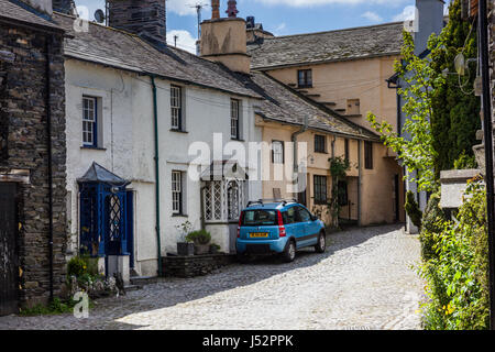 Red Lion Yard, Hawkshead, Lake District, Cumbria Stockfoto