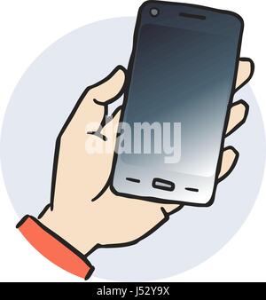 Smartphone in der hand Stock Vektor