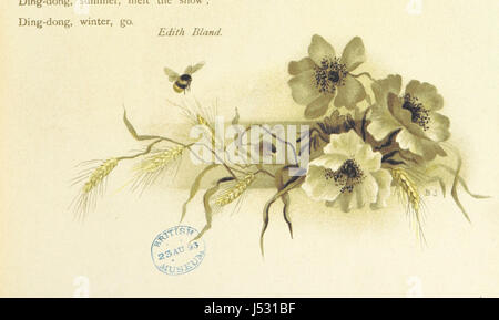Blumen bringen ich und ich singen... Gedichte von E. Bland, H. M. Burnside, A. Scanes Stockfoto