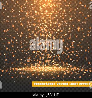 Valentines Tag Blütenblätter Herzen. Glühende Glitzer Lichteffekte isoliert realistisch. Stock Vektor