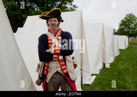 Amerikanischer revolutionärer Krieg Ära Reenactor - Virginia USA Stockfoto