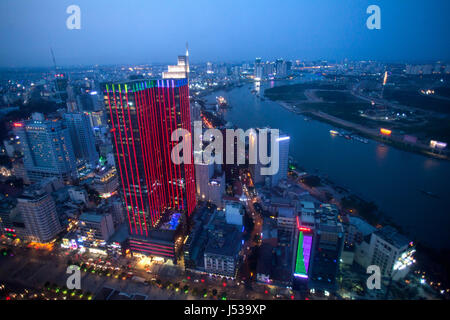 Blick vom Bitexco Financial Tower, Saigon, Vietnman Stockfoto