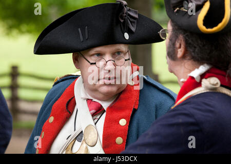 Amerikanischer revolutionärer Krieg Ära Reenactors - Virginia USA Stockfoto