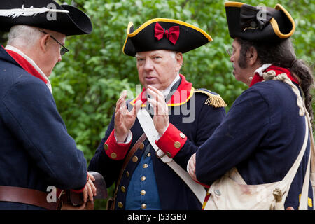 Amerikanischer revolutionärer Krieg Ära Reenactors - Virginia USA Stockfoto