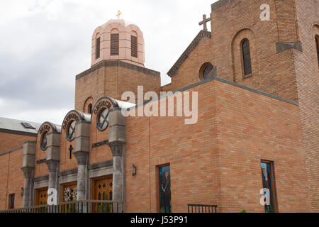 Watertown, MA hat eine große armenische Gemeinde. Fassade der Kirche. Stockfoto