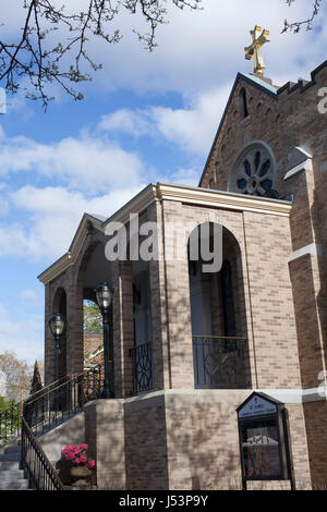 Watertown, MA hat eine große armenische Gemeinde. Fassade der Kirche. Stockfoto