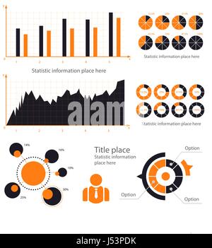 Infografik Geschäftskonzept - Vektor-Set der Infografik Elemente im flachen Design-Stil für Präsentation, Broschüre, Website. Vektor-Icons set Stock Vektor