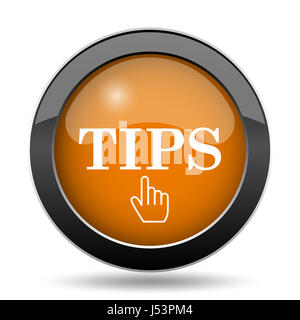 Tipps-Symbol. Tipps Website Button auf weißem Hintergrund. Stockfoto