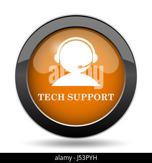 Tech-Support-Symbol. Tech support Webseite Taste auf weißem Hintergrund. Stockfoto