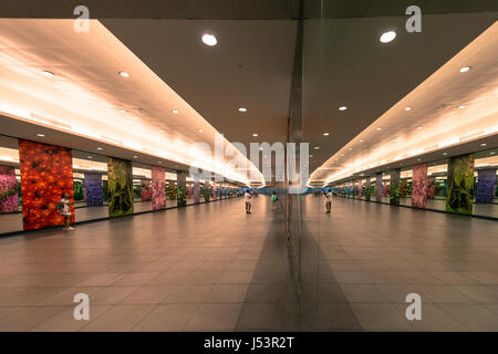 Singapur MRT Station, öffentliche Verkehrsmittel Stockfoto