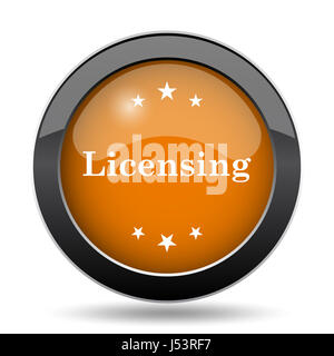 Lizenzierung-Symbol. Lizenzierung Webseite Taste auf weißem Hintergrund. Stockfoto